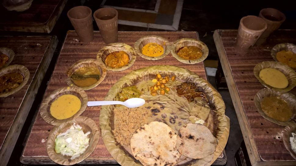 Free Image of Traditional Indian Lunch  