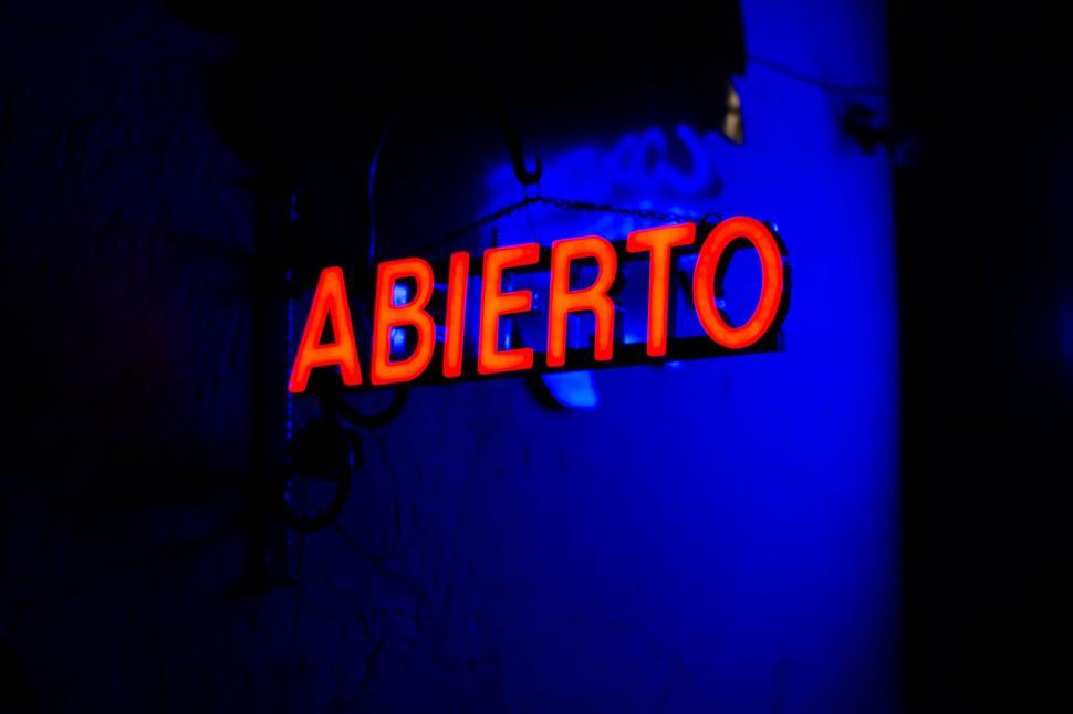 Free Image of ABIERTO Neon Sign 