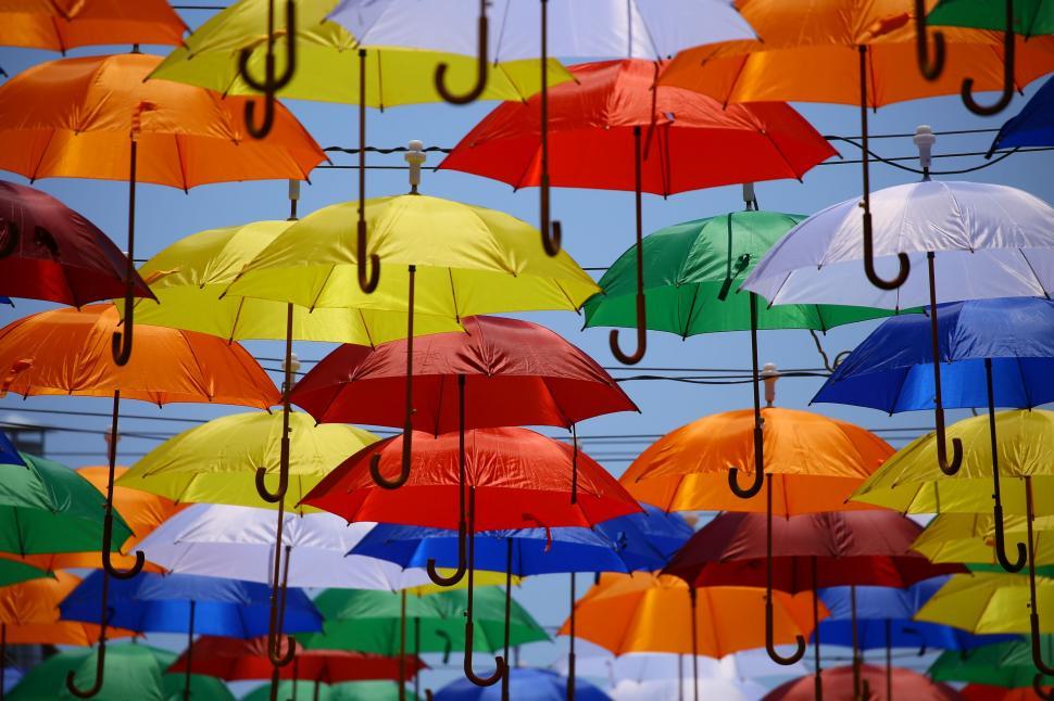 Free Image of Colorful Umbrellas  