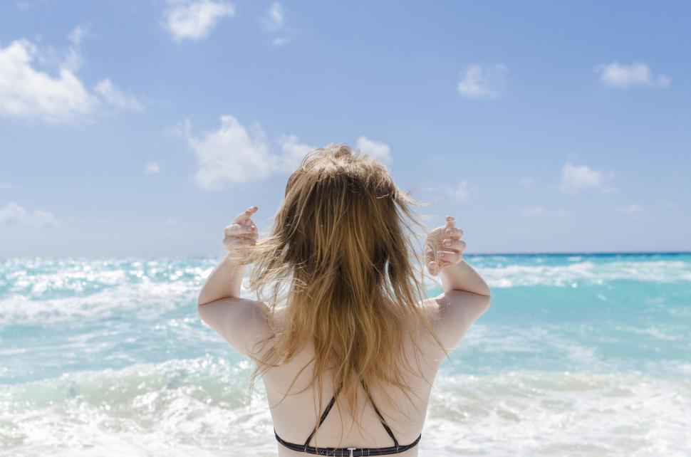 Free Image of Blonde Woman on Beach  