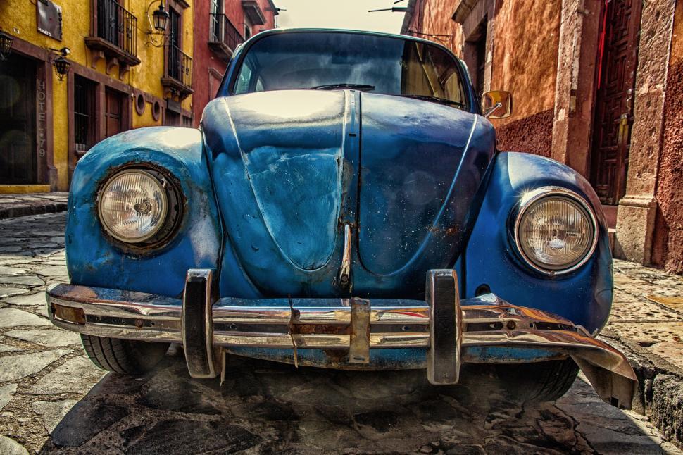 Free Image of Blue Beetle Car  