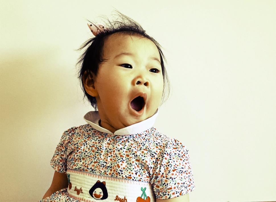 Free Image of Yawning Baby  