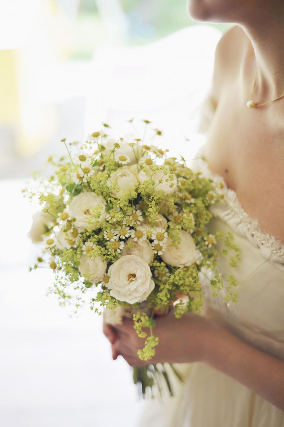 Free Image of Wedding bouquet in bridal hand  