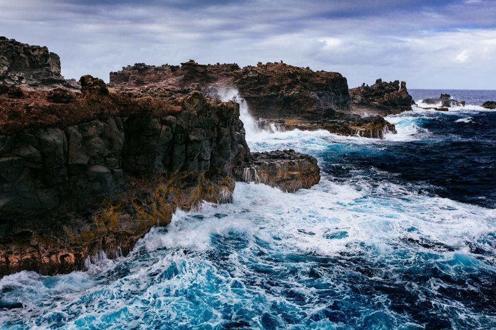 Free Image of Rock Cliffs and Sea  