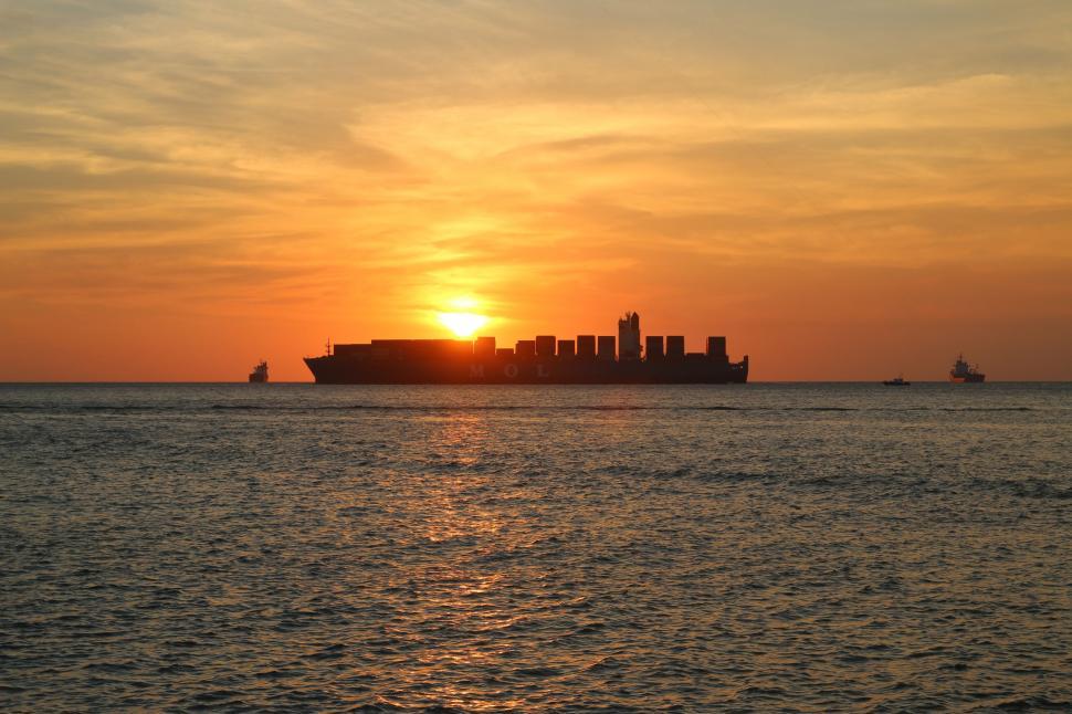 Free Image of Cargo Ship in Sea  