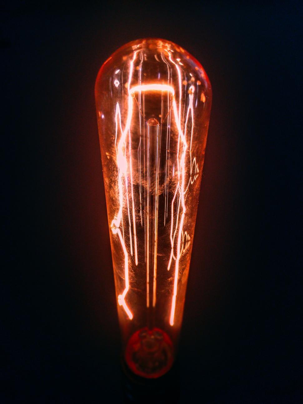 Free Image of Red Light Bulb  