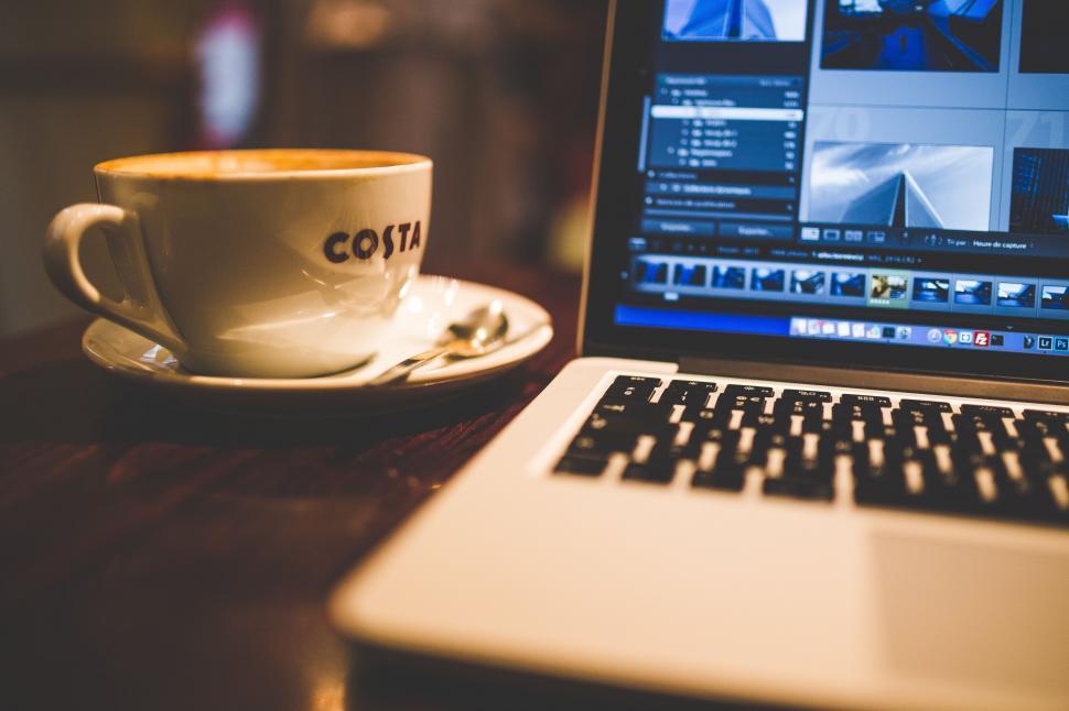 Free Image of Coffee and Laptop 