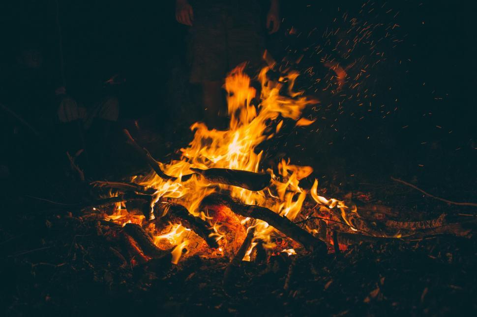 Free Image of Bonfire with flames  