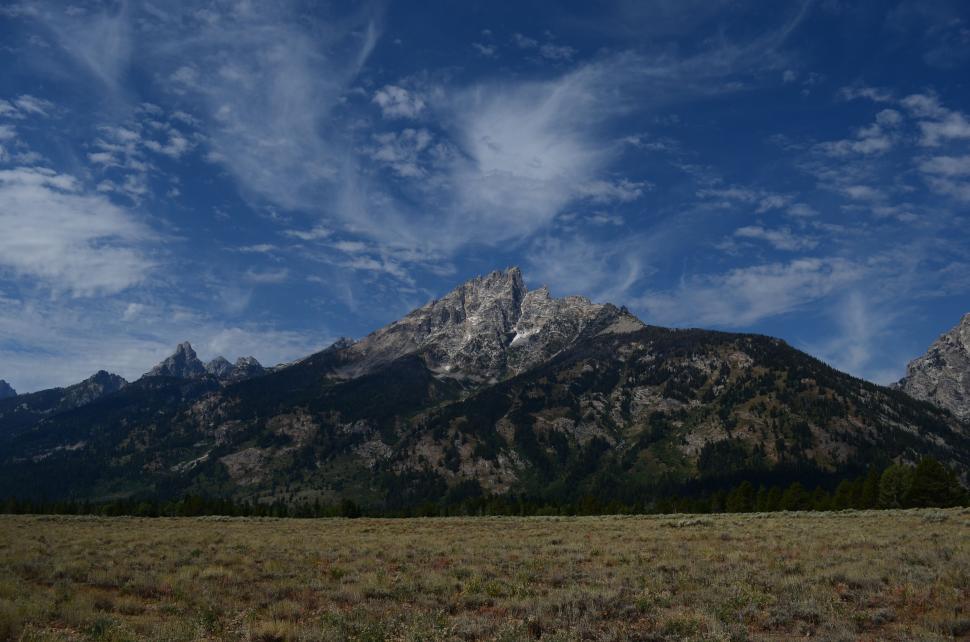 Free Image of Rocky Mountain and Clouds  