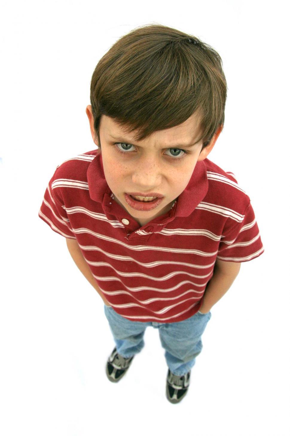 Free Image of Angry defiant little boy 