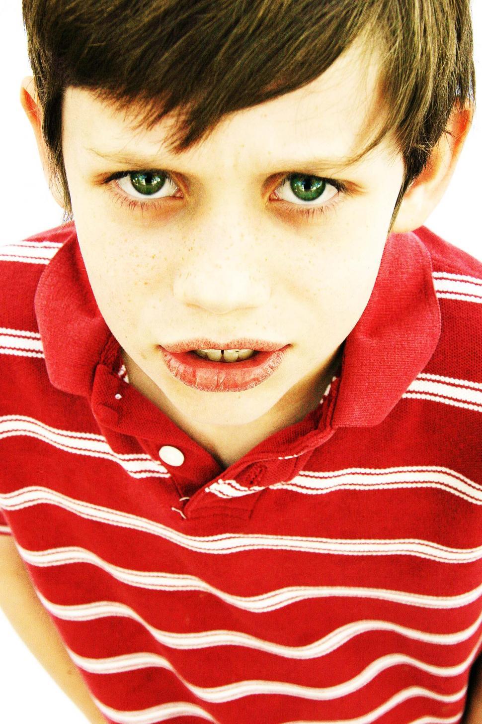 Free Image of Close up of little boy staring at camera 