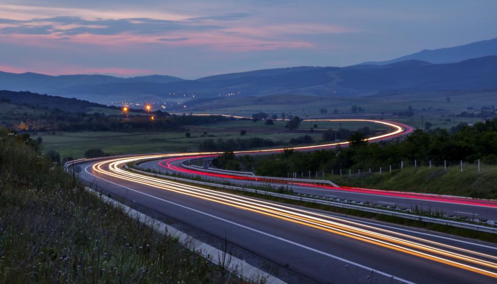 Free Image of Light Trails on Road  