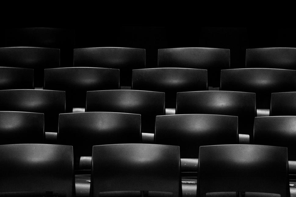 Free Image of Black Chairs in Row  