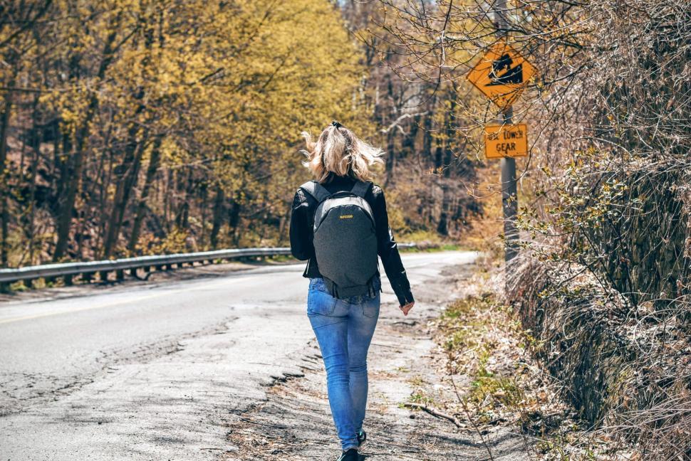 Free Image of Woman in Backpack 