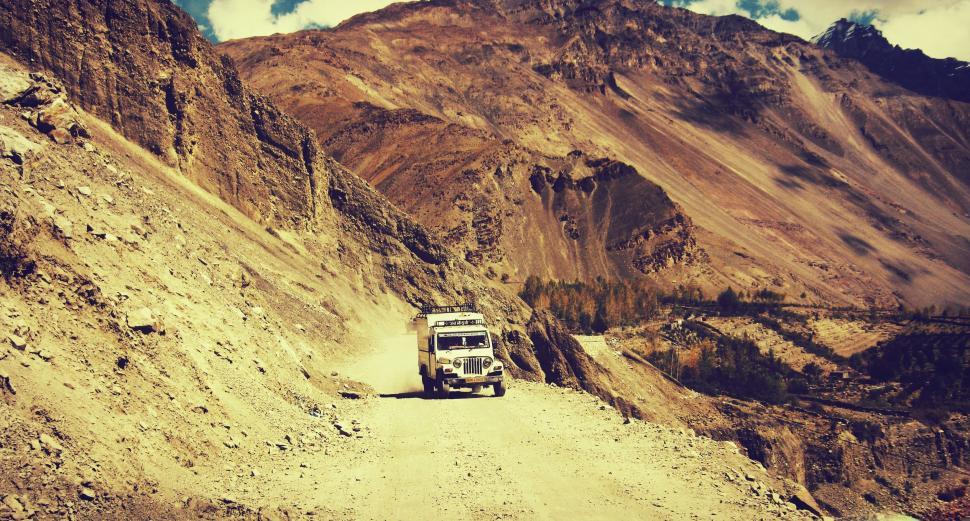 Free Image of Jeep Truck on Mountains 