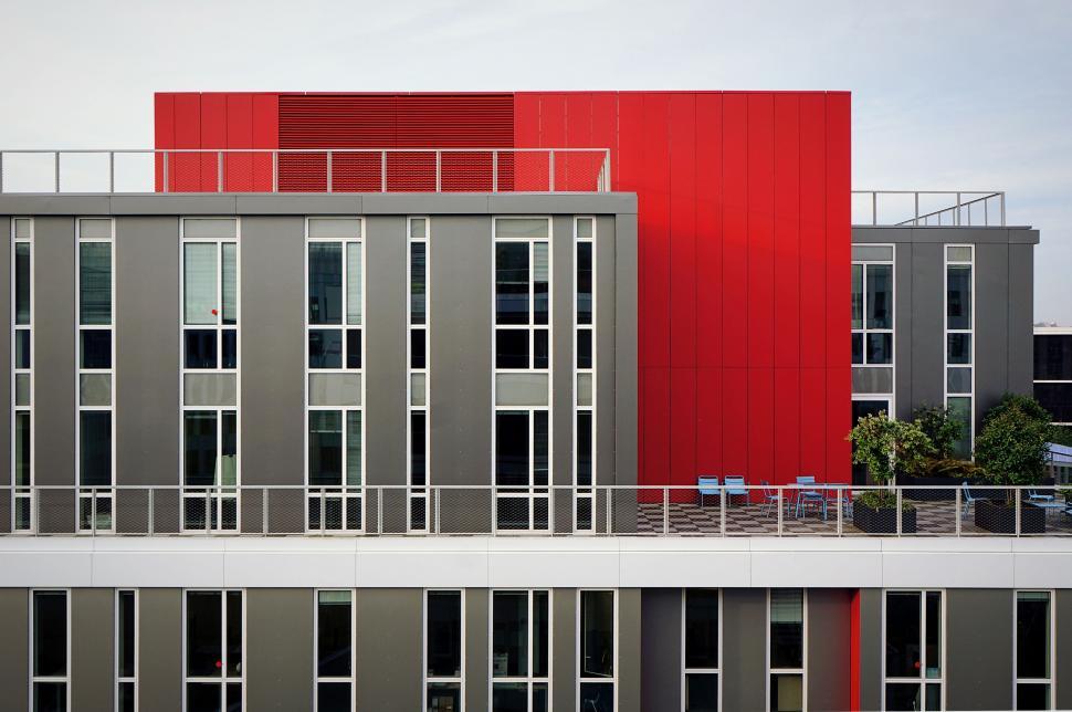 Free Image of Red and grey building  