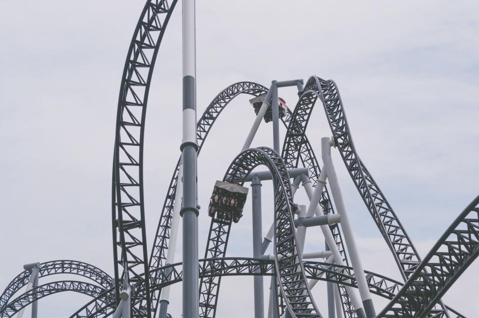 Free Image of Roller coaster and sky  