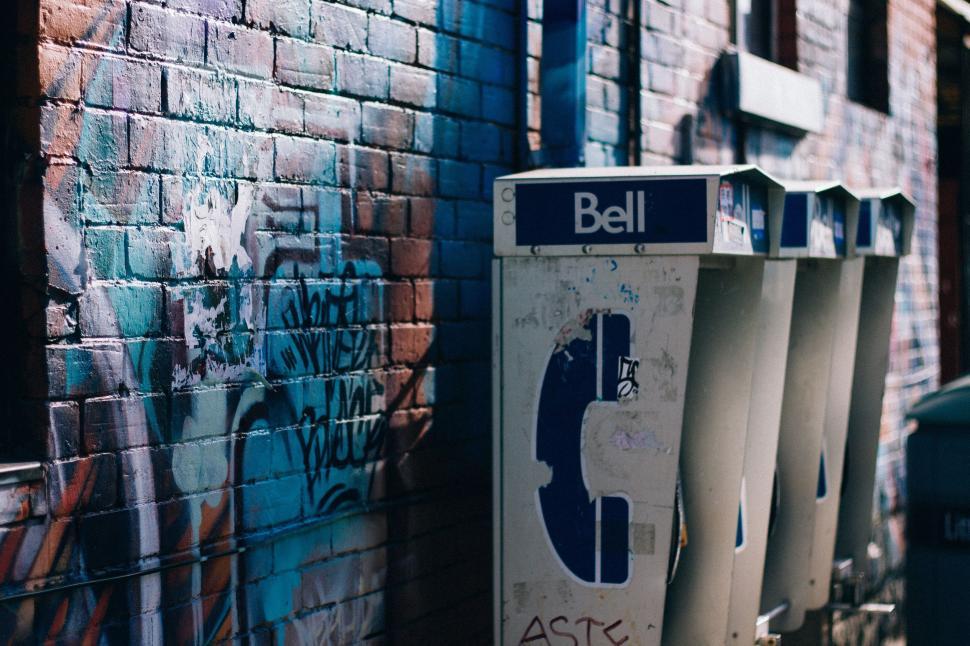 Free Image of Payphone Booth on Street  