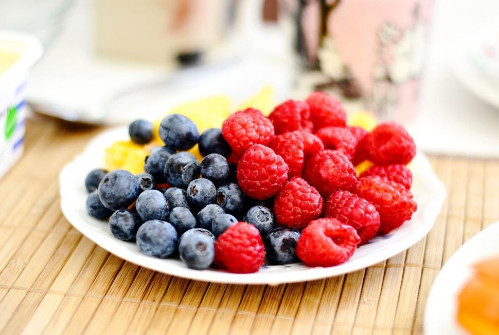 Free Image of Plate of Berries  