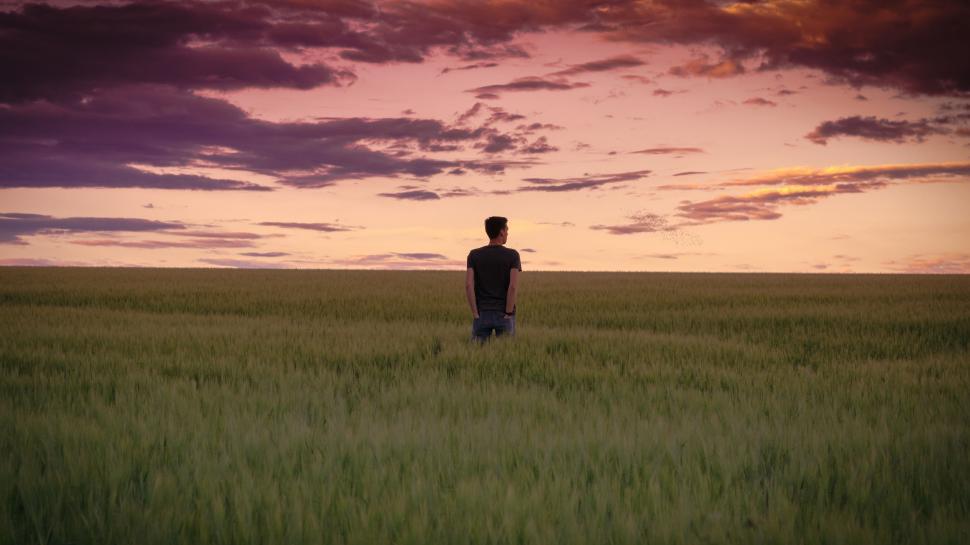 Free Image of Man Standing Alone at Crop Field  