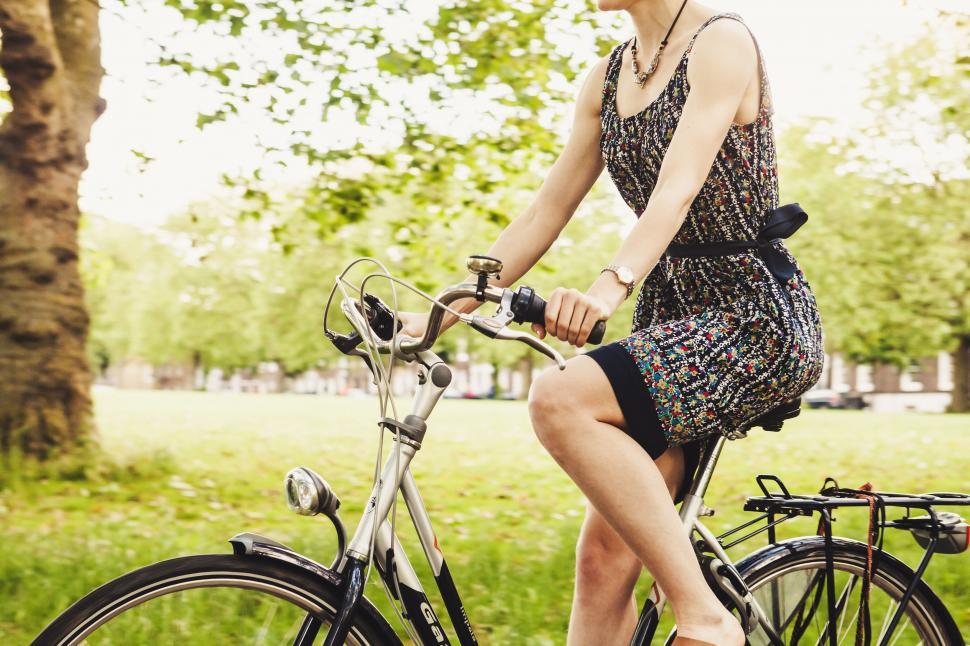 Free Image of Woman on Bicycle - Face not seen 
