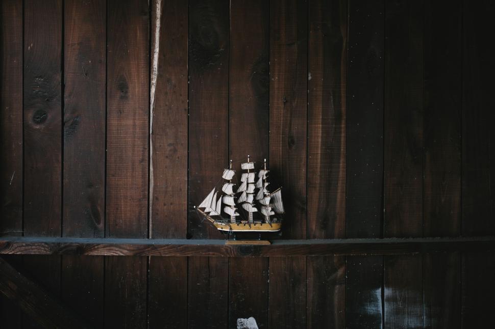 Free Image of Wooden Sail Boat Model - Miniature  