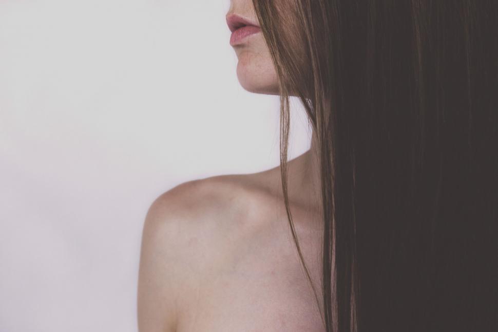 Free Image of Woman Lips And Hair  