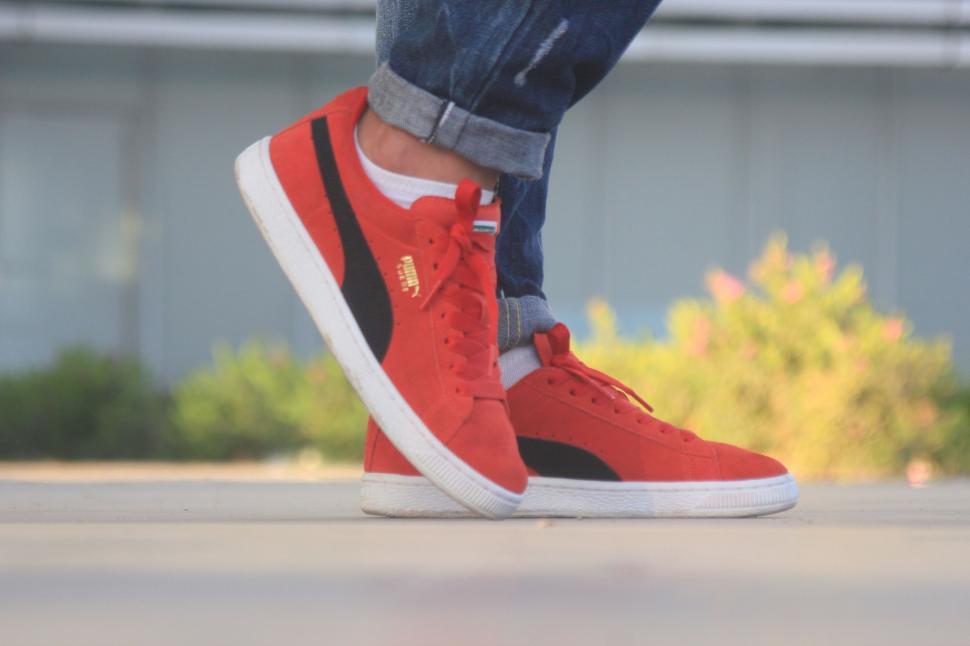 Free Image of Red Puma Shoes  