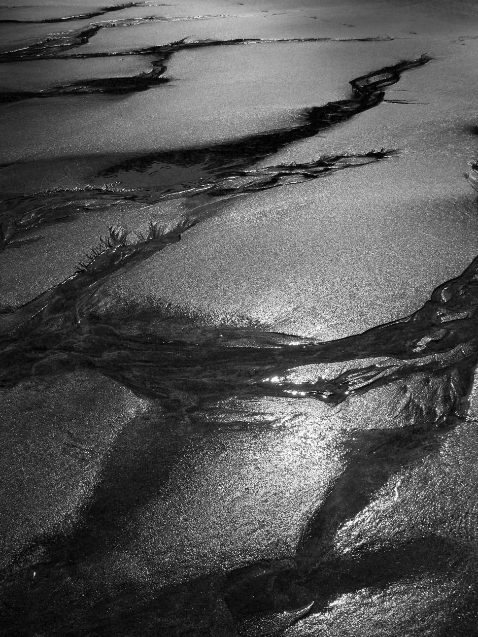 Free Image of Beach Sand in Black and White  