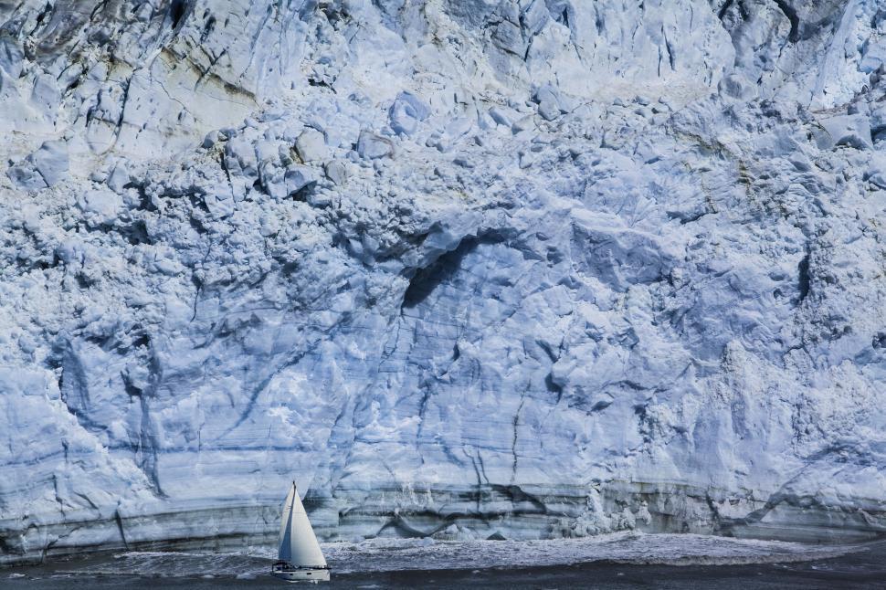 Free Image of Iceberg and Sailboat  