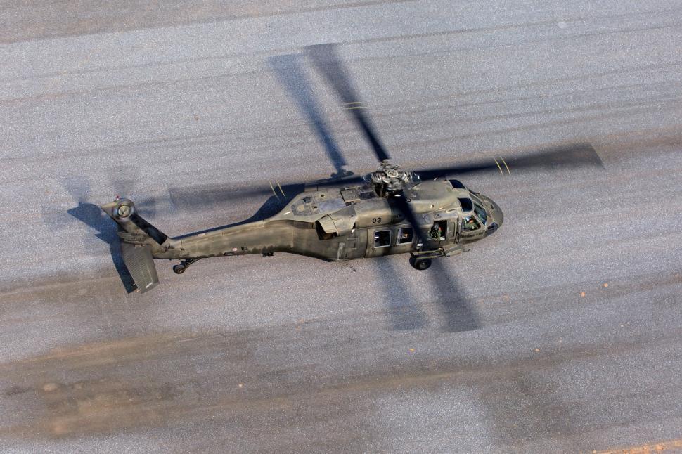 Free Image of Military Helicopter on runway  