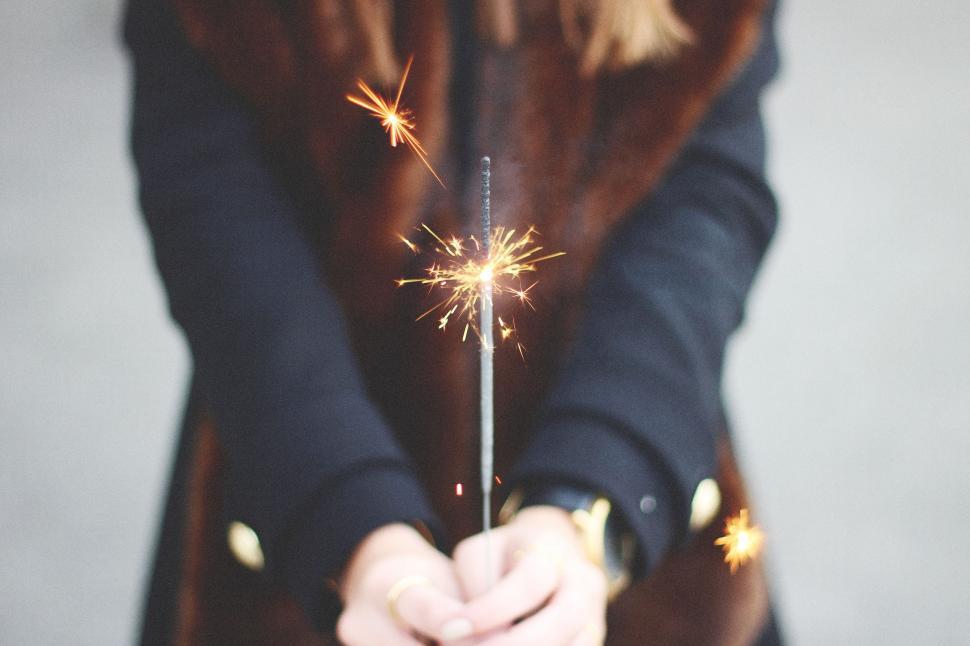 Free Image of Sparkler in hand 