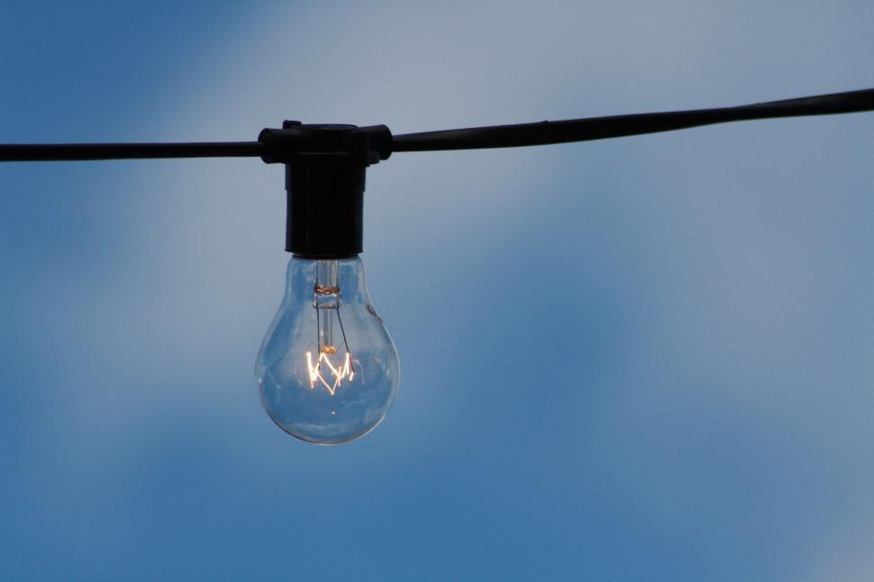 Free Image of Electric Bulb with black wire  