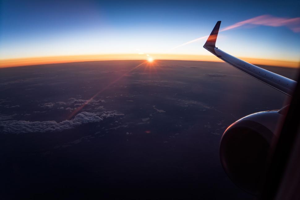 Free Image of Sunset View from Aeroplane  