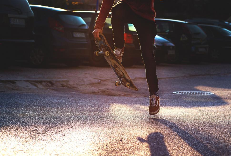 Free Image of Skateboarder with Skateboard  