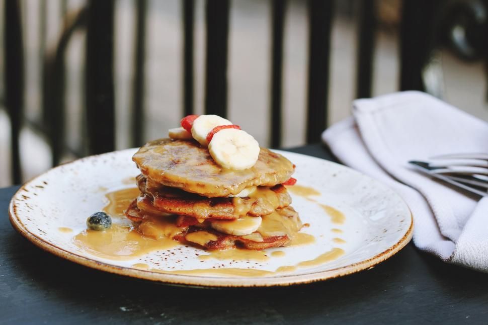 Free Image of Pancakes on plate  
