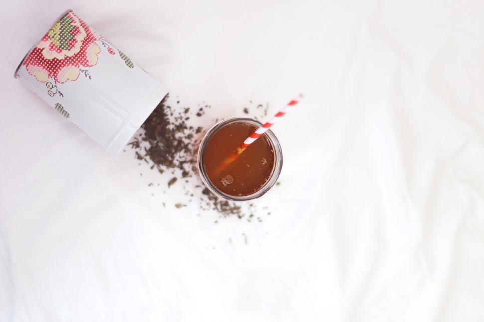 Free Image of Glass of Chocolate Drink with Straw  