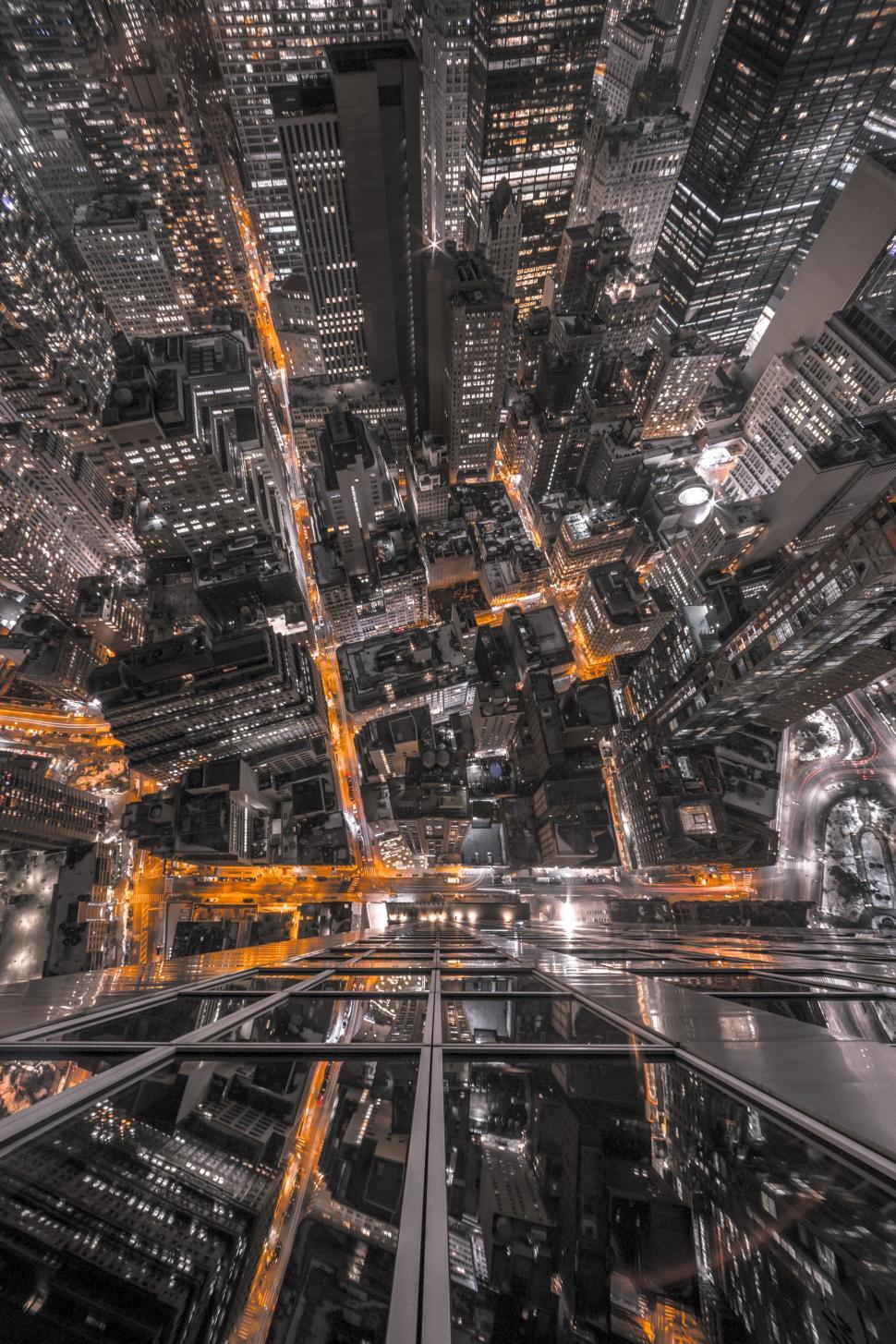 Free Image of High Angle View of City Buildings With Lights  