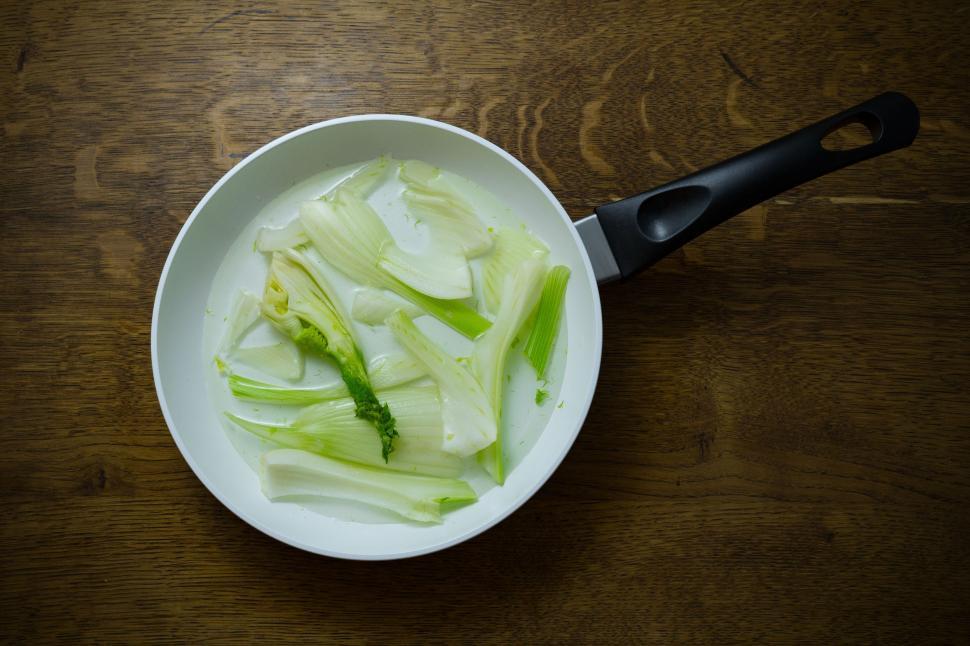 Download Free Stock Photo of Fennel on Frying Pan  