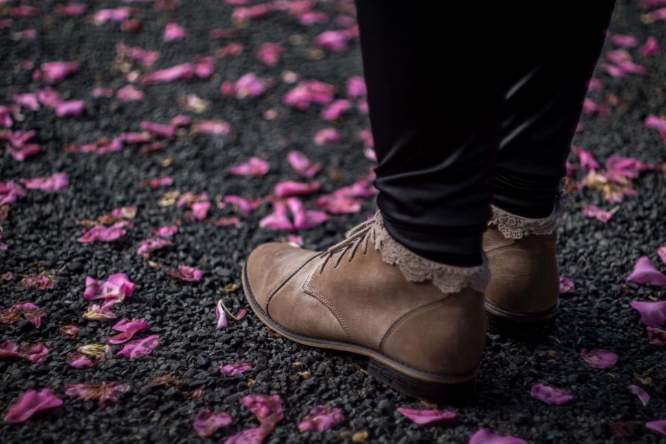 Free Image of Petals and Shoes  