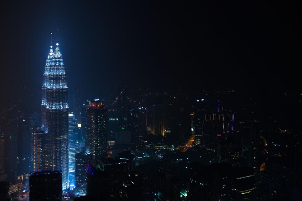 Free Image of Petronas Twin Towers in Night Lights  