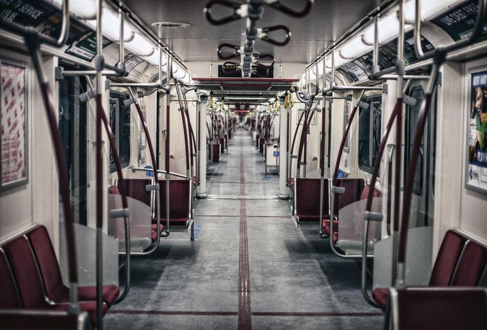 Free Image of Inside View of Metro Train  