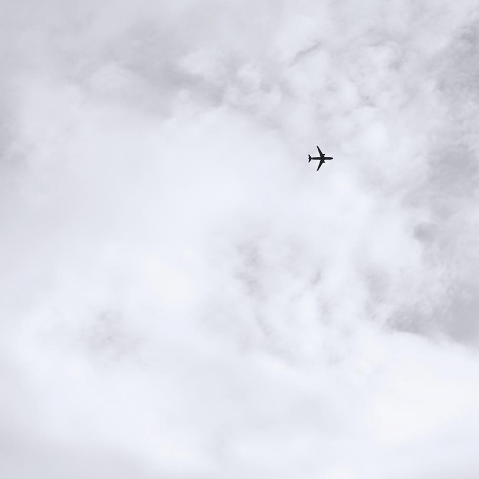 Free Image of Airplane in Sky - Copy Space  