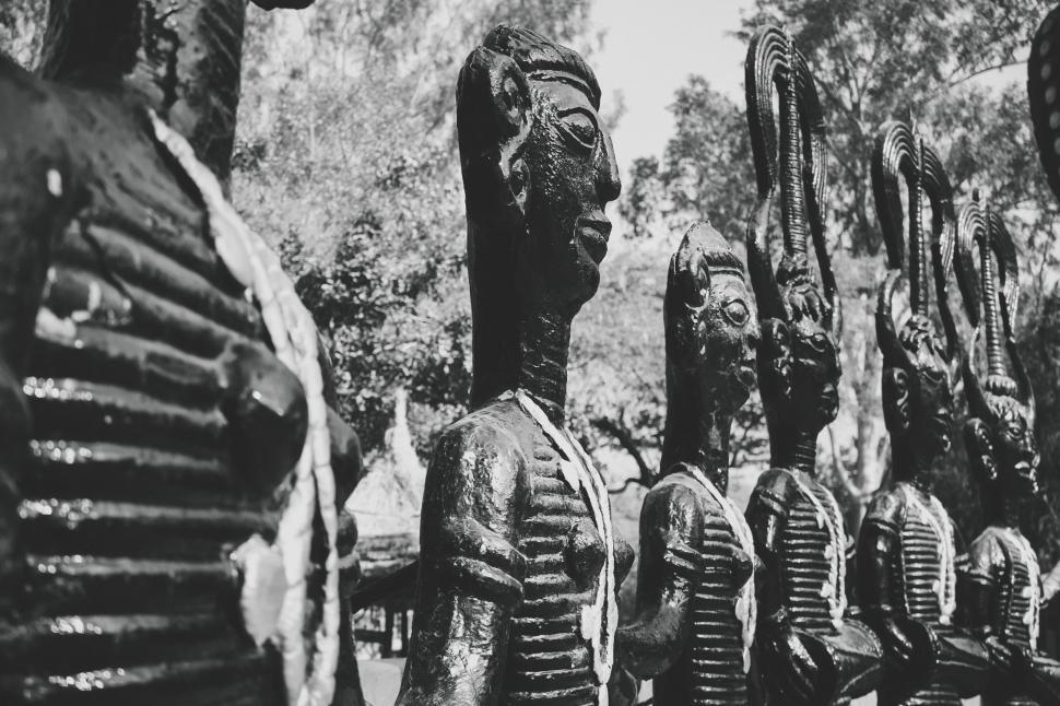 Free Image of Statues in a row  