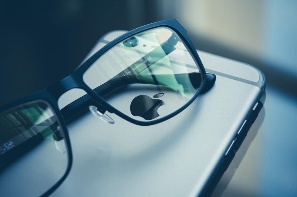 Free Image of Glasses on Phone  