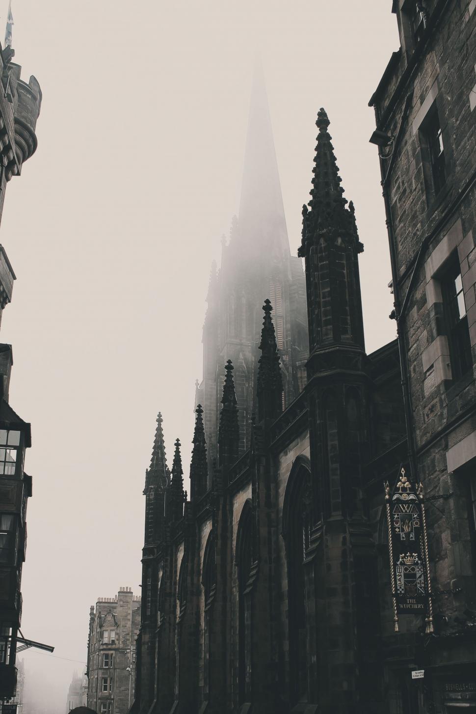 Free Image of Church in Fog  