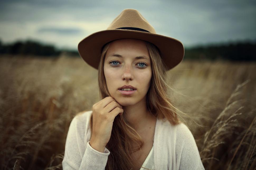 Free Image of Caucasian Woman in Hat 