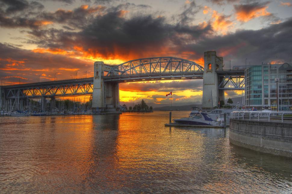 Free Image of Burrard Street Bridge in Vancouver, Canada 