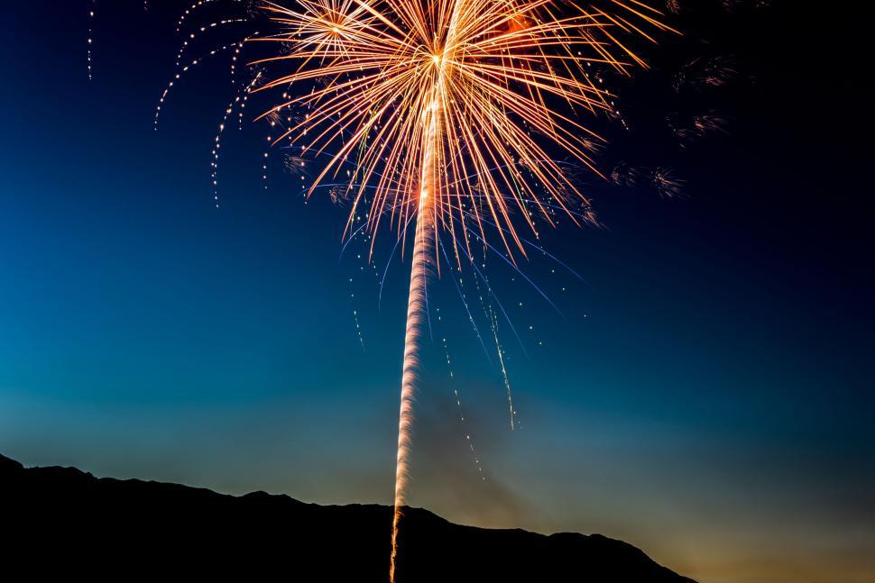 Free Image of Fireworks and Sky  