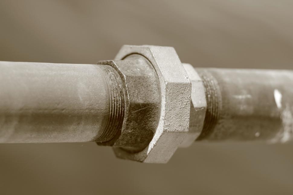 Free Image of Plumbing metal pipe - Sepia  